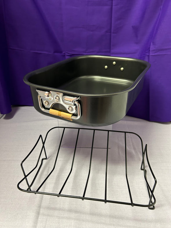 Non Stick Roasting Pan With Rack, 12" x 16", NEW