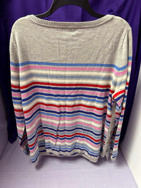 Ladies Long Sleeve Stripe XL Sweater, New Condition