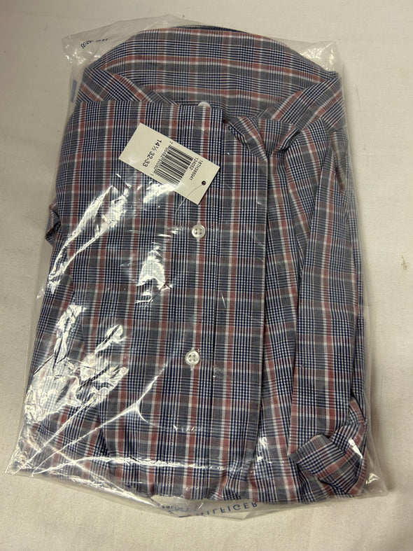 Men's Long Sleeve Multi-Plaid Shirt, Slim Fit, 14.5 Neck