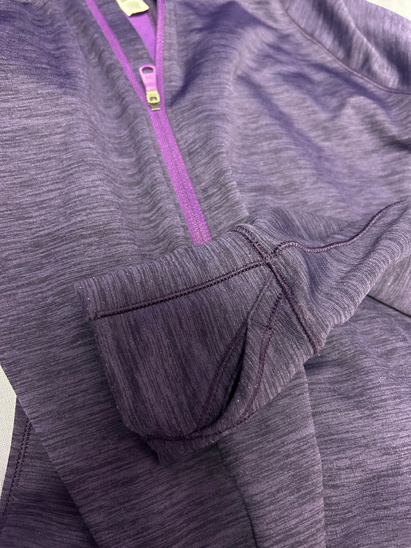 1/2 Zip Long Sleeve Cold Gear Top, Purple, Size Large