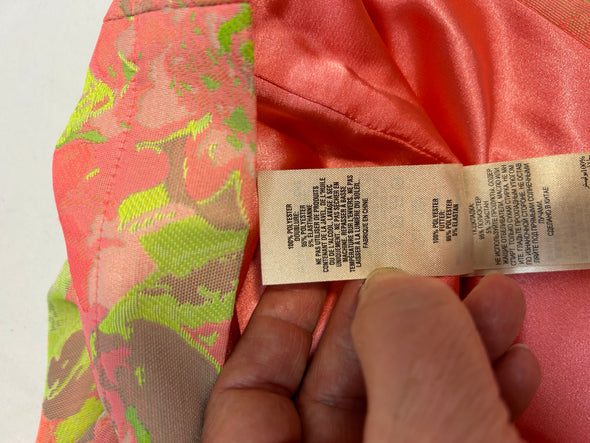 Floral Jacquard Neon Pink Wrap Skirt, Designer Brand, Size 4, NEW