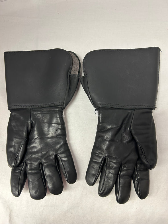 Windproof Biking Leather Gloves, Black Size Large