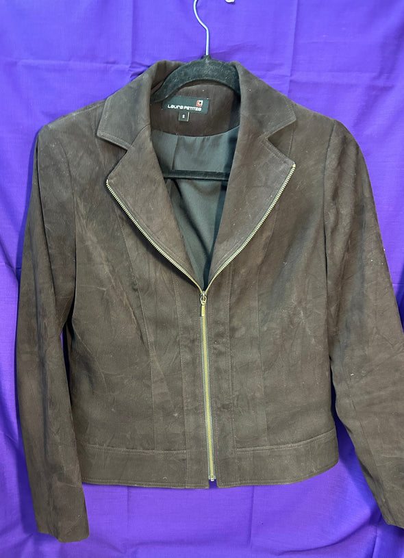 Ladies Dark Brown Jacket, Poly/Spandex, Size 2