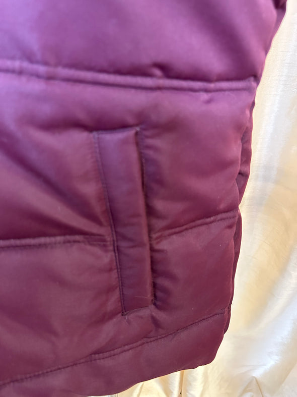Quilted Sleeveless Vest, Grape Colour, Size XL, New With Tags