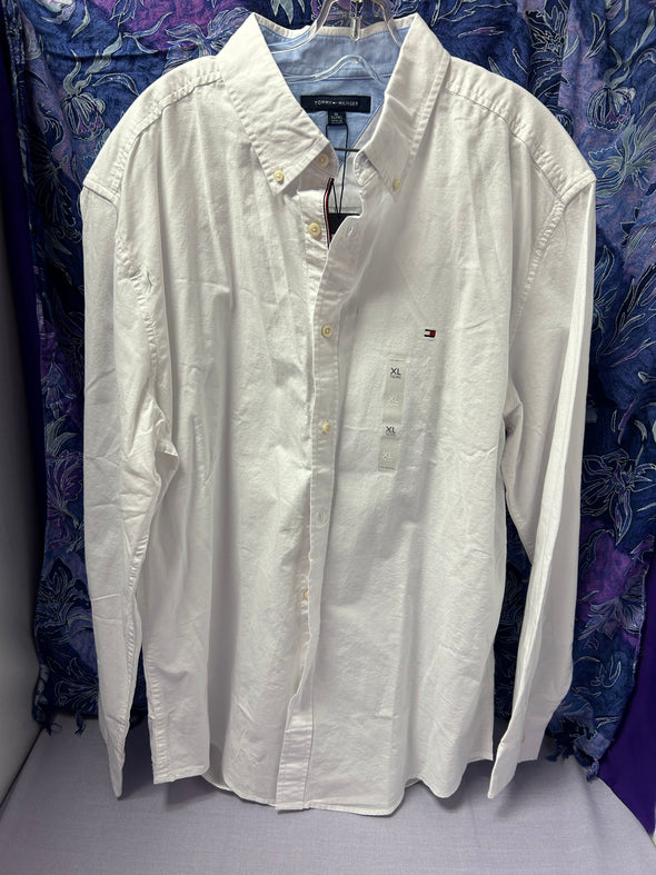 Men's Designer Label White Shirt, 98% Cotton 2% Elastane, XL, NEW