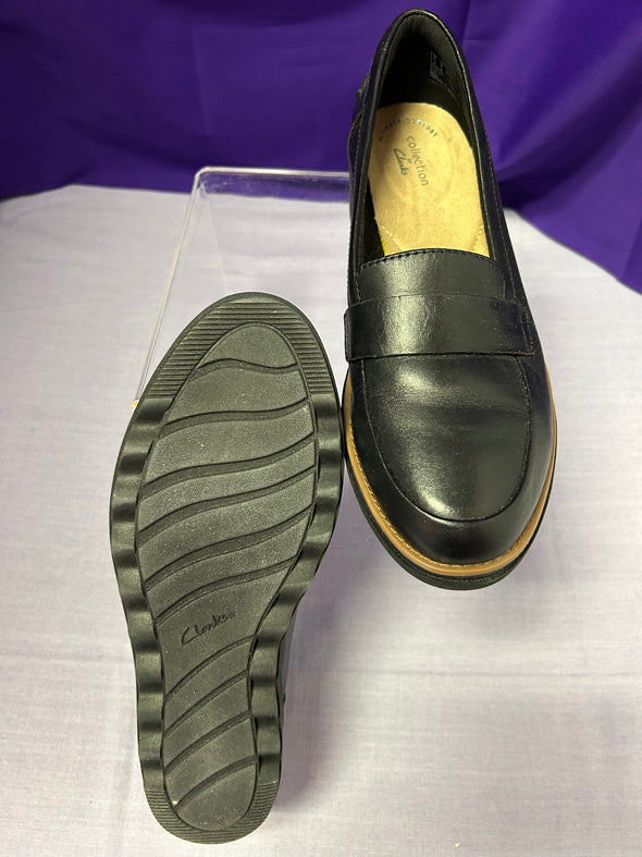 Ultimate Comfort Slip-On Wedge Walking Shoes Black/Tan Women's 8M