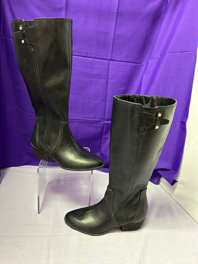 Women's Wide Calf Knee-High Boots, Black 8.5M