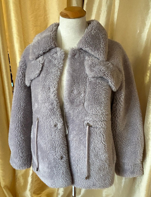 Ladies Faux Fur Jacket, Mauve, Size Extra Small, NEW