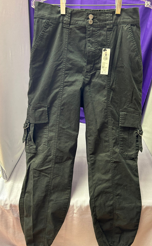 Women’s Bubble Cargo Pants, Black, Size Medium, NEW