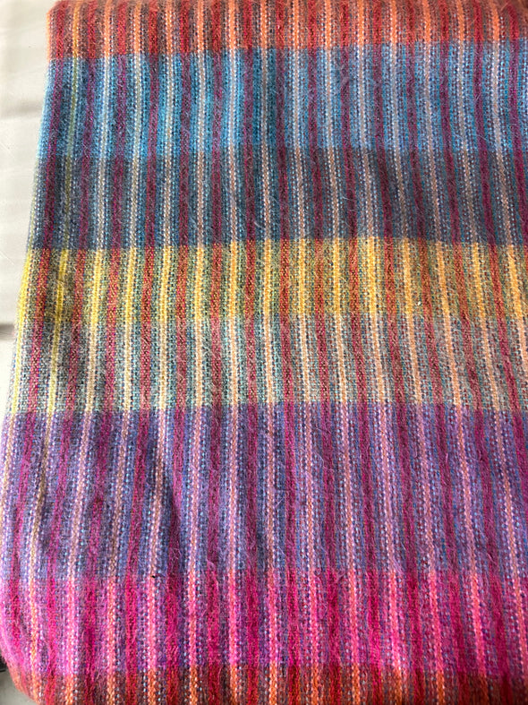 Wool Blanket, 66" x 90" Jewel Tones, In New Condition