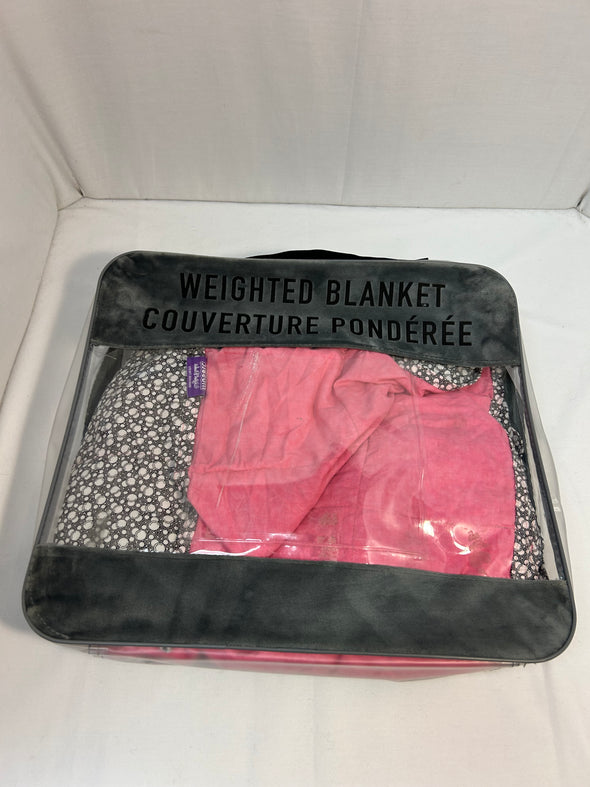 Weighted Blanket, Grey Print Reverses to Pink,, 36" x 56"